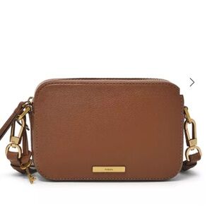 Fossil Bryce Brown Leather Crossbody Bag